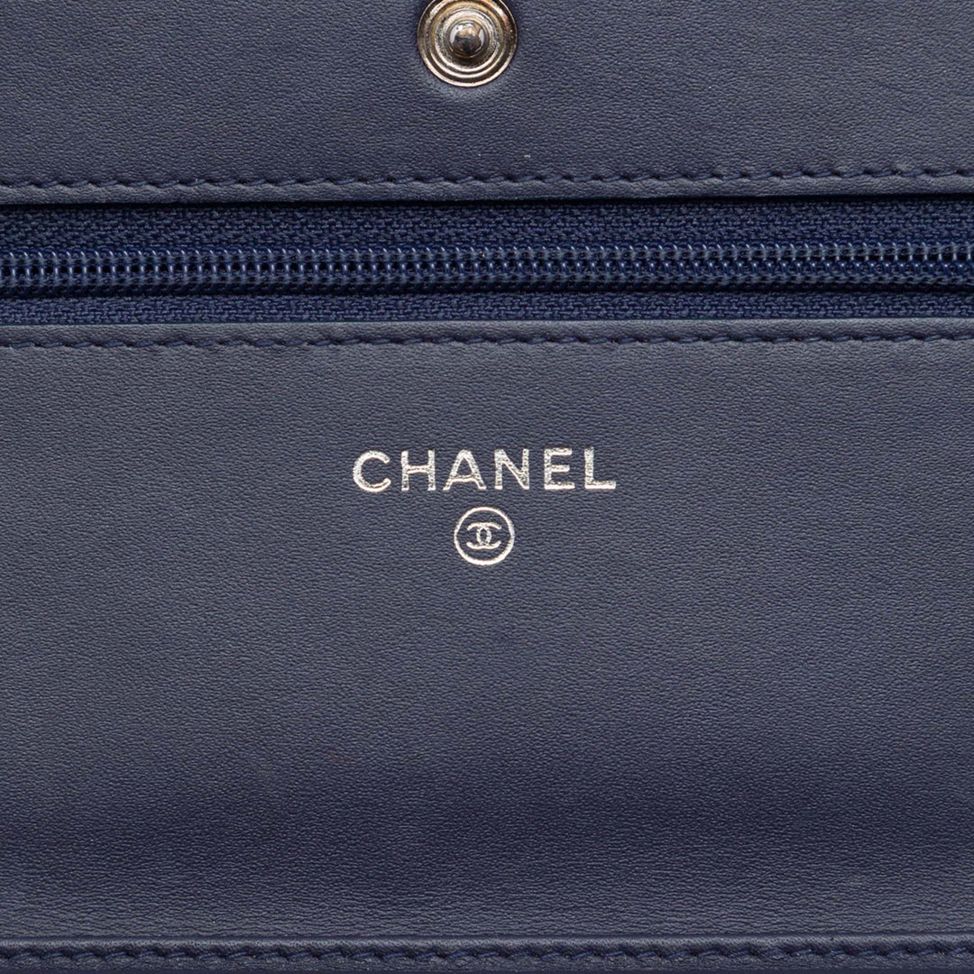 CC Wallet on Chain Cuir caviar Bleu