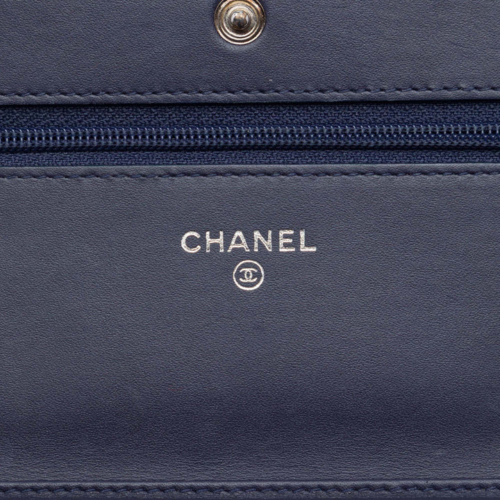 CC Wallet on Chain Cuir caviar Bleu