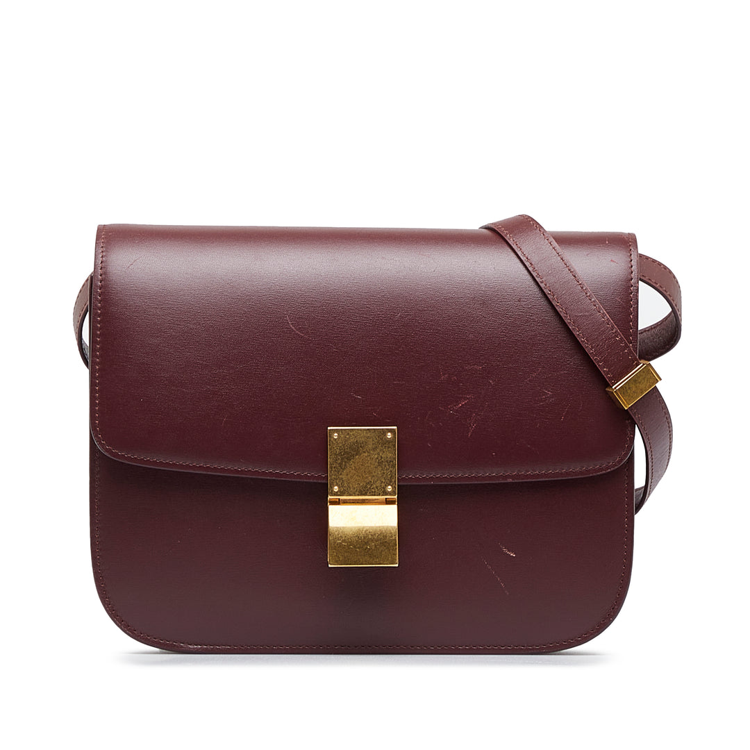 Medium Calfskin Classic Box Red - Gaby Paris