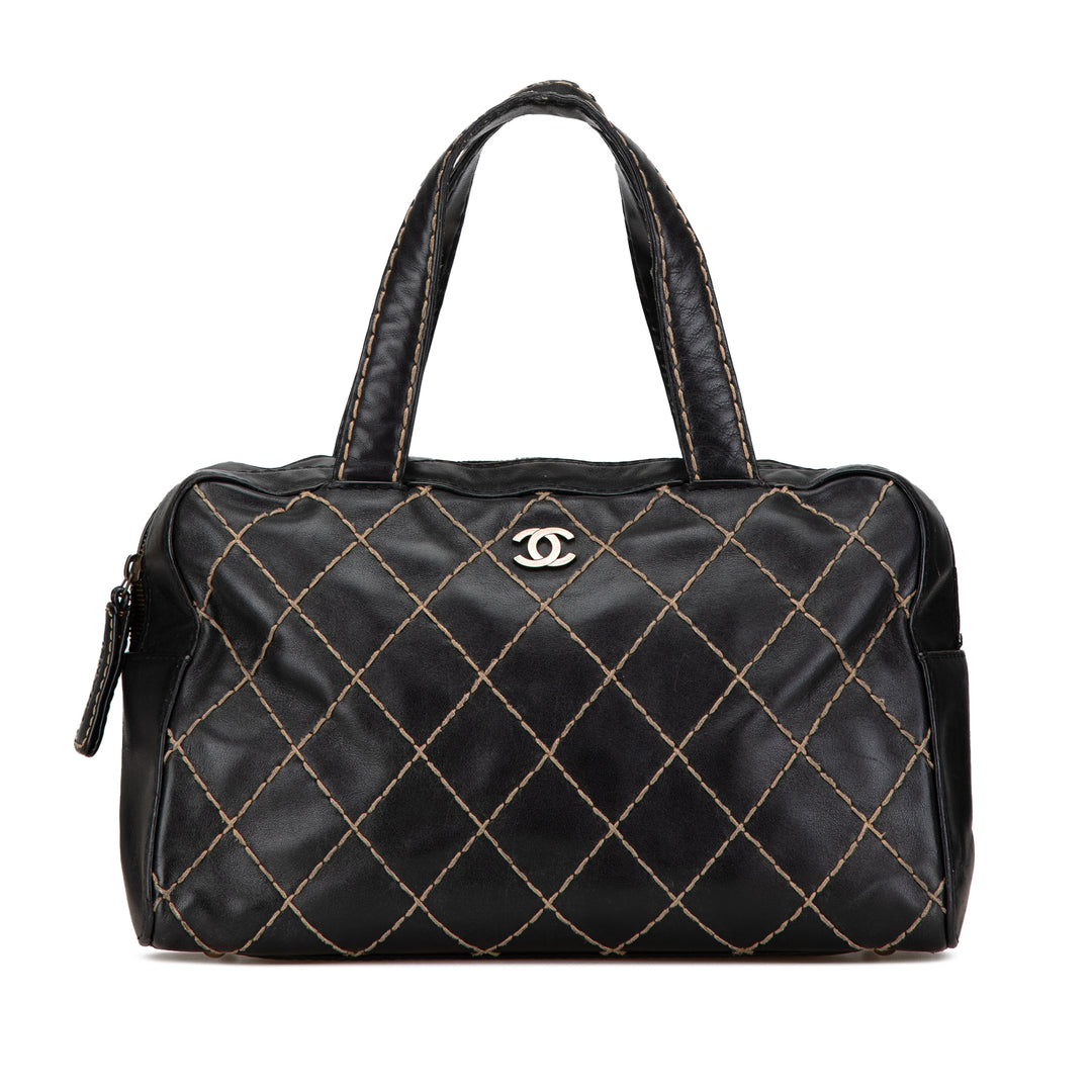 CC Wild Stitch Lambskin Handbag Black - Gaby Paris