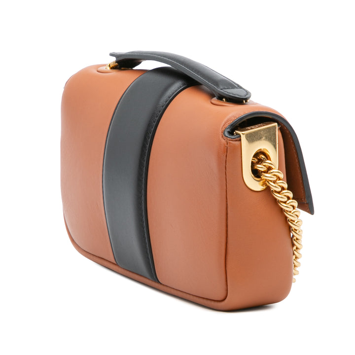 Fendi Mini Bicolor Nappa Apolo Sac à chaîneuette Sac bandoulière