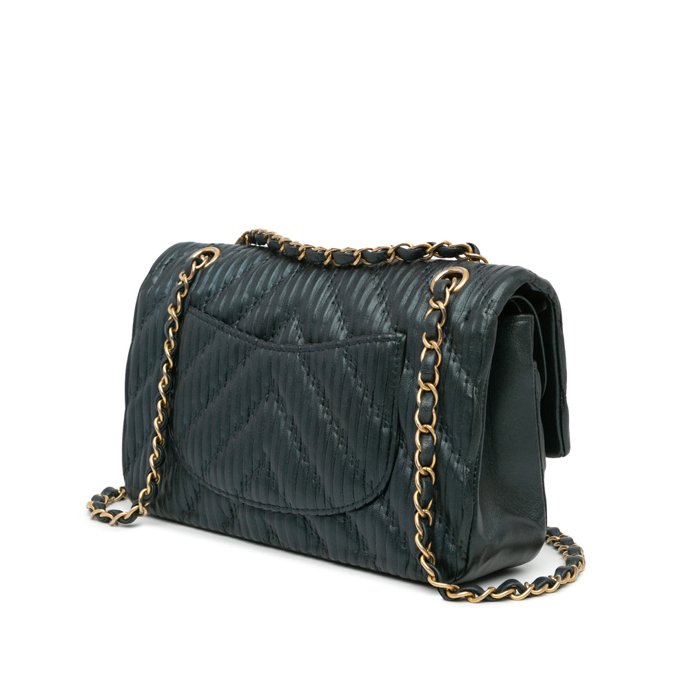 Chanel Medium Calfskin Coco Pleats Double Flap Blue - GABY PARIS