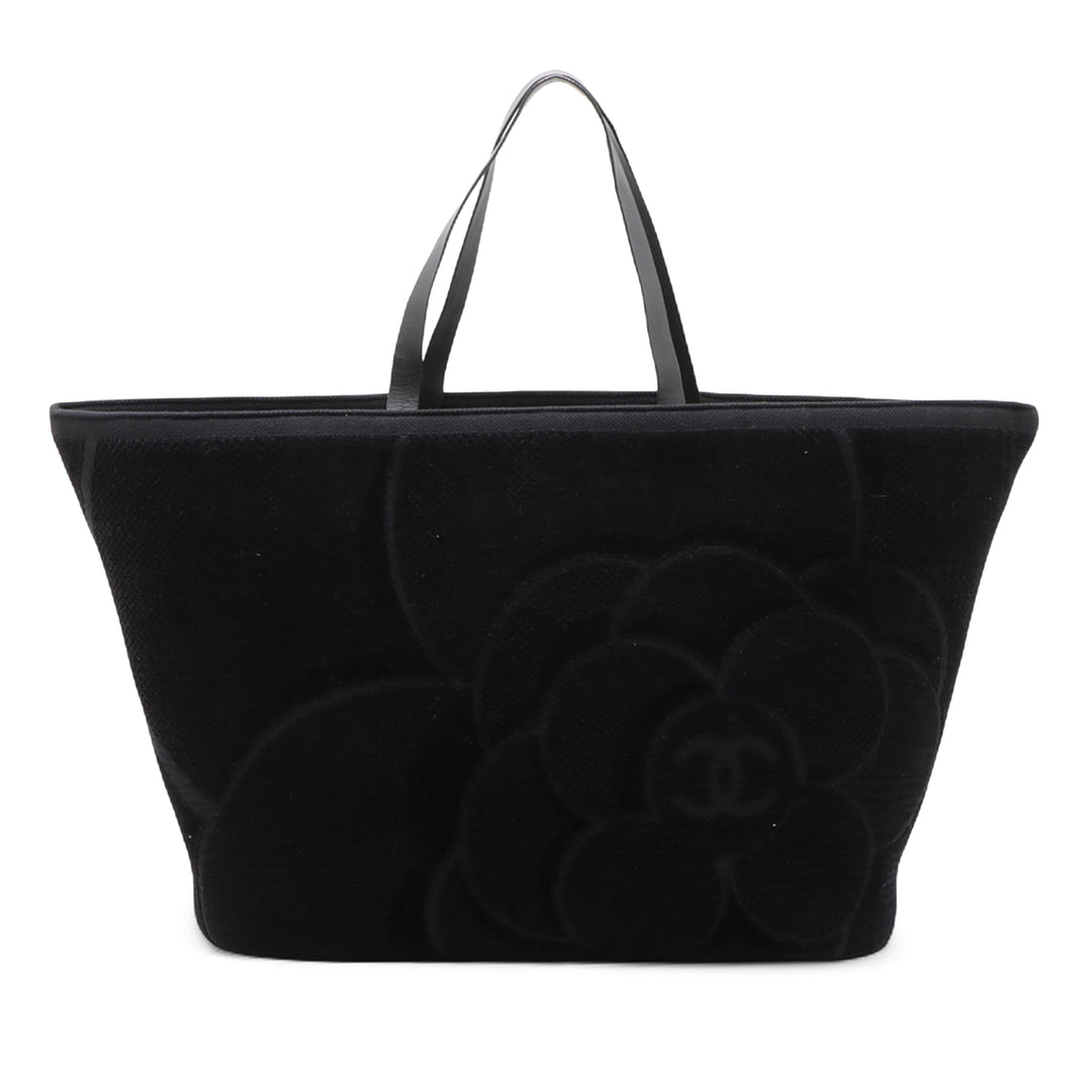 Chanel Terry Cloth Camellia Beach Cabas
