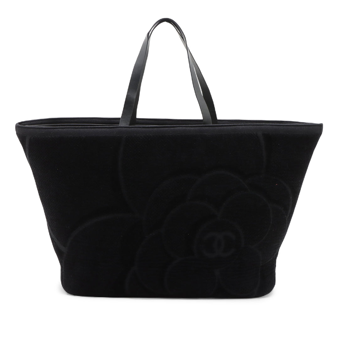 Chanel Terry Cloth Camellia Beach Cabas