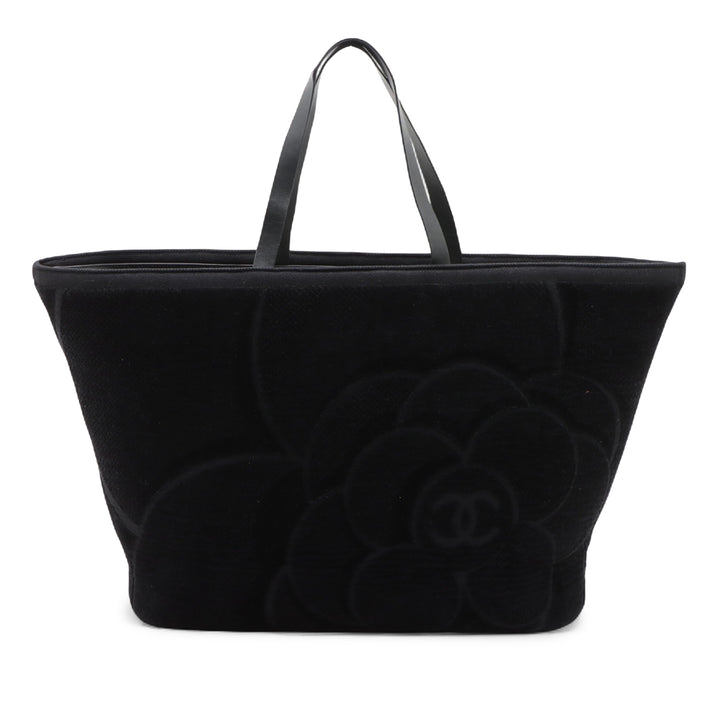 Chanel Terry Cloth Camellia Beach Cabas
