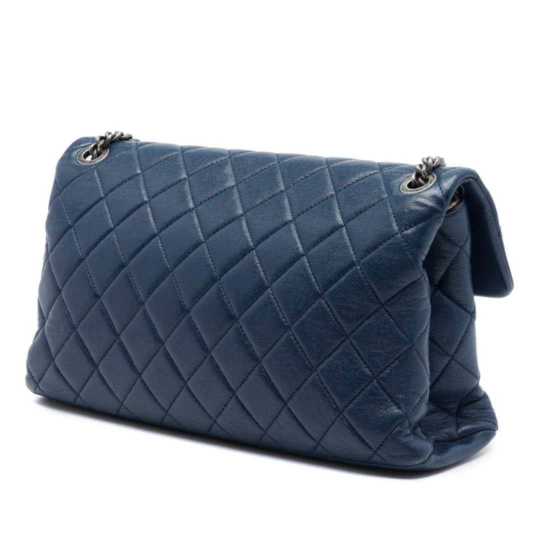 Chanel Matelassé brillant Rocks à rabat Grand Cuir de mouton