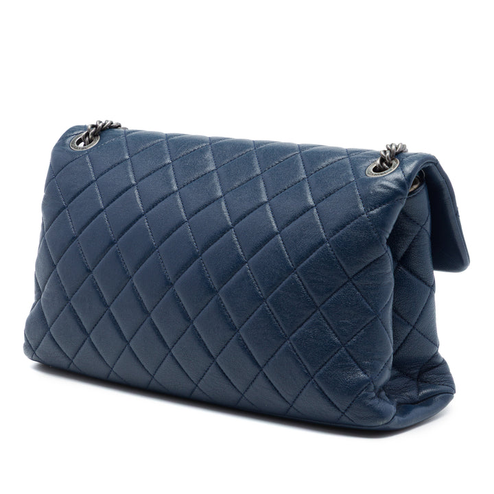 Chanel Matelassé brillant Rocks à rabat Grand Cuir de mouton