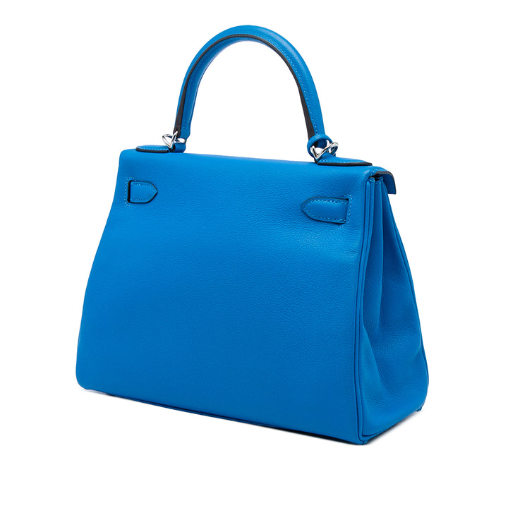 Hermès Sac à main Kelly II Retourne 28 Evercolor Bleu – vue 2 – GABY PARIS