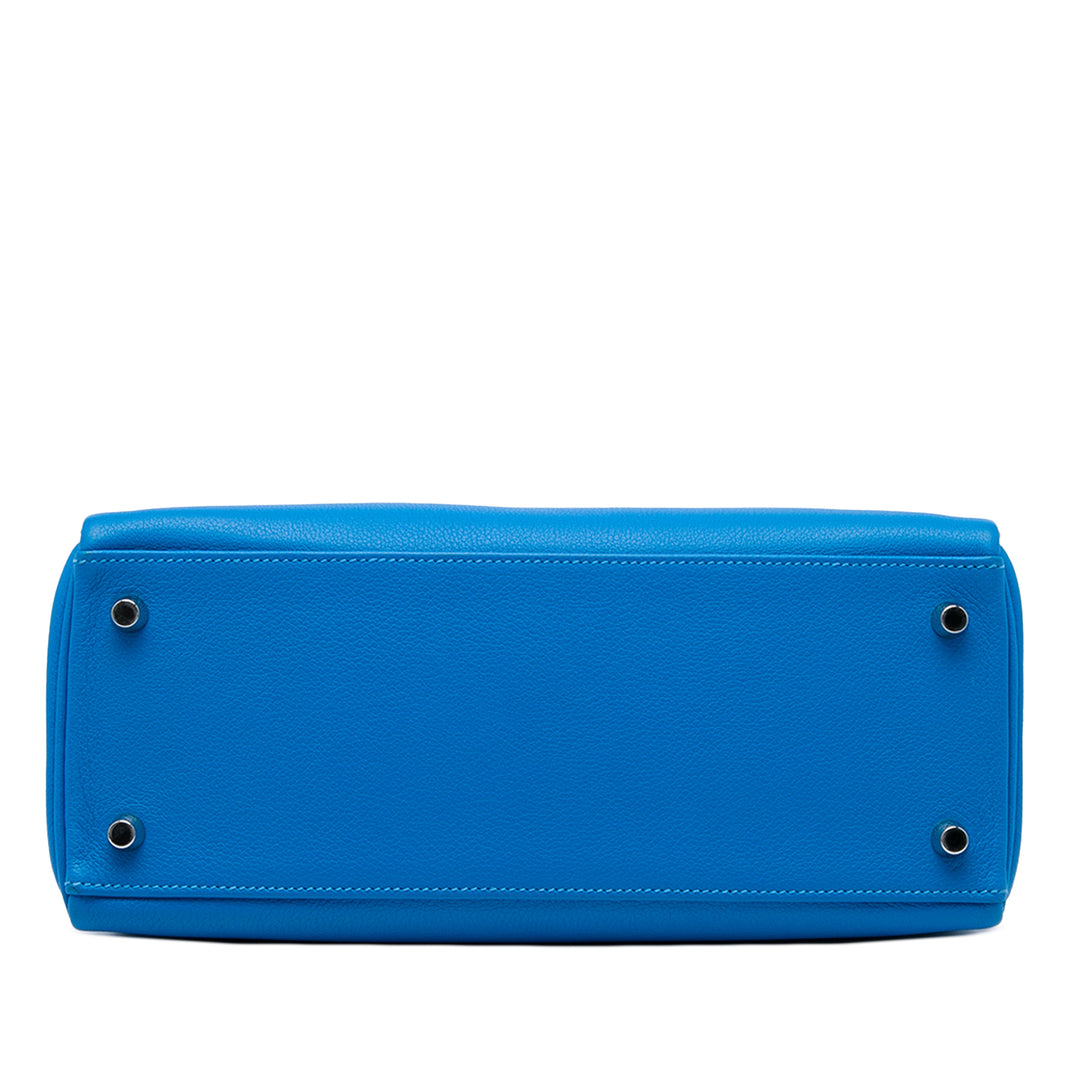 Hermès Sac à main Kelly II Retourne 28 Evercolor Bleu – vue 3 – GABY PARIS