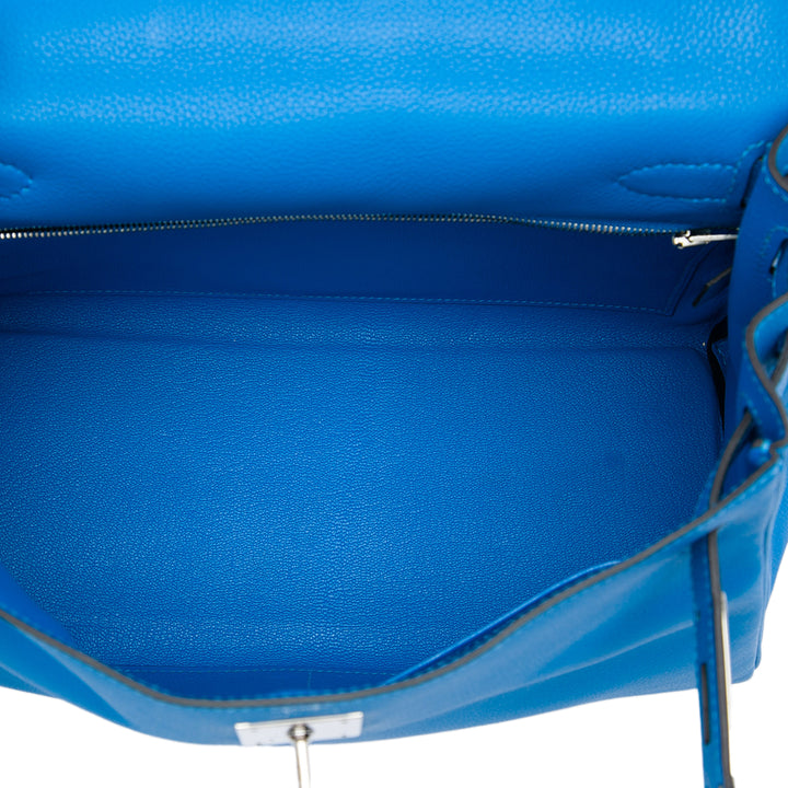 Hermès Sac à main Kelly II Retourne 28 Evercolor Bleu – vue 4 – GABY PARIS