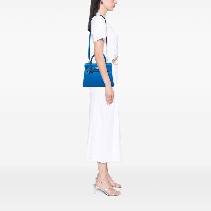 Hermès Sac à main Kelly II Retourne 28 Evercolor Bleu – vue 5 – GABY PARIS
