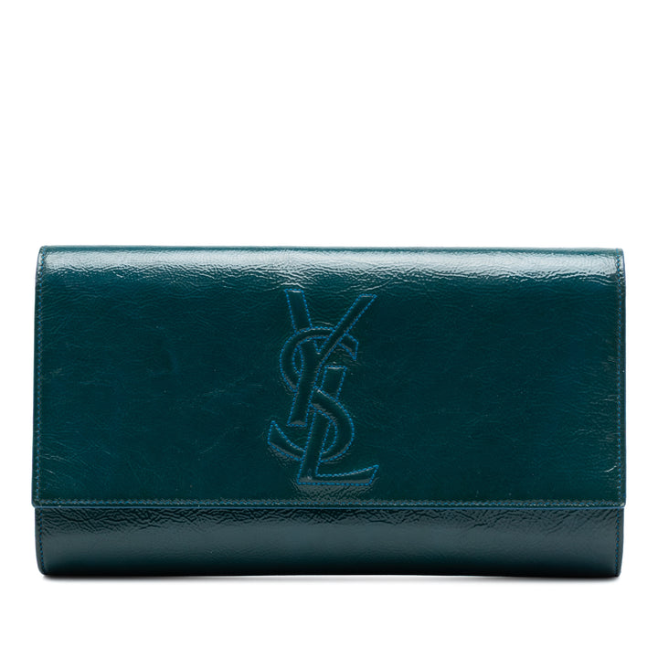 Saint Laurent Large Textured Cuir verni Belle De Jour Pochette