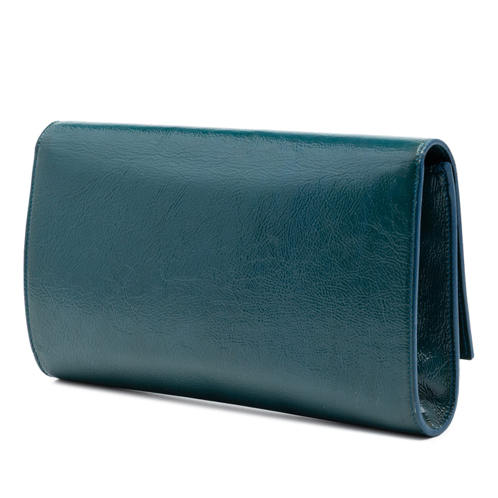 Saint Laurent Large Textured Cuir verni Belle De Jour Pochette
