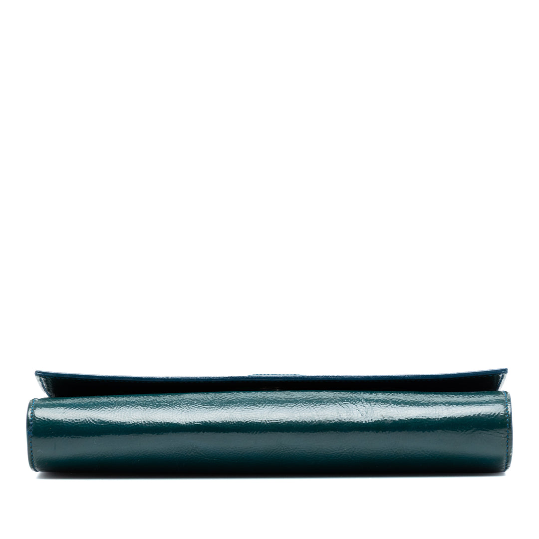 Saint Laurent Large Textured Cuir verni Belle De Jour Pochette
