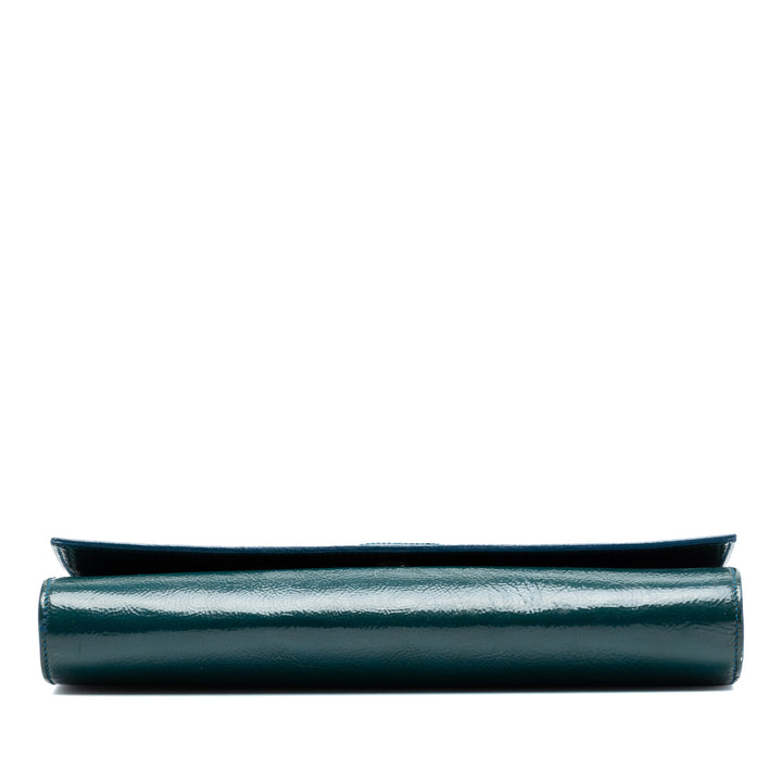 Saint Laurent Large Textured Cuir verni Belle De Jour Pochette