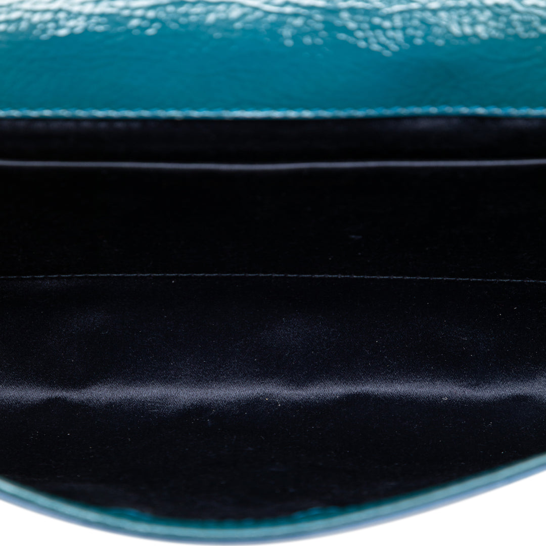 Saint Laurent Large Textured Cuir verni Belle De Jour Pochette