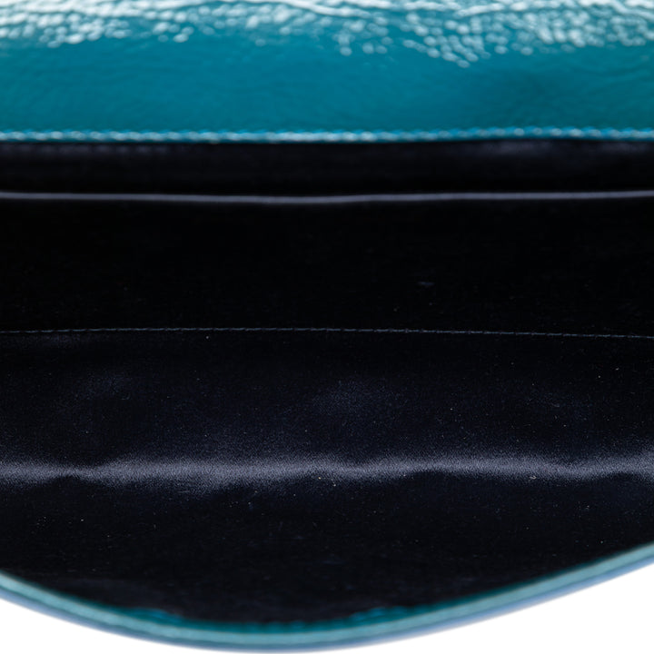 Saint Laurent Large Textured Cuir verni Belle De Jour Pochette