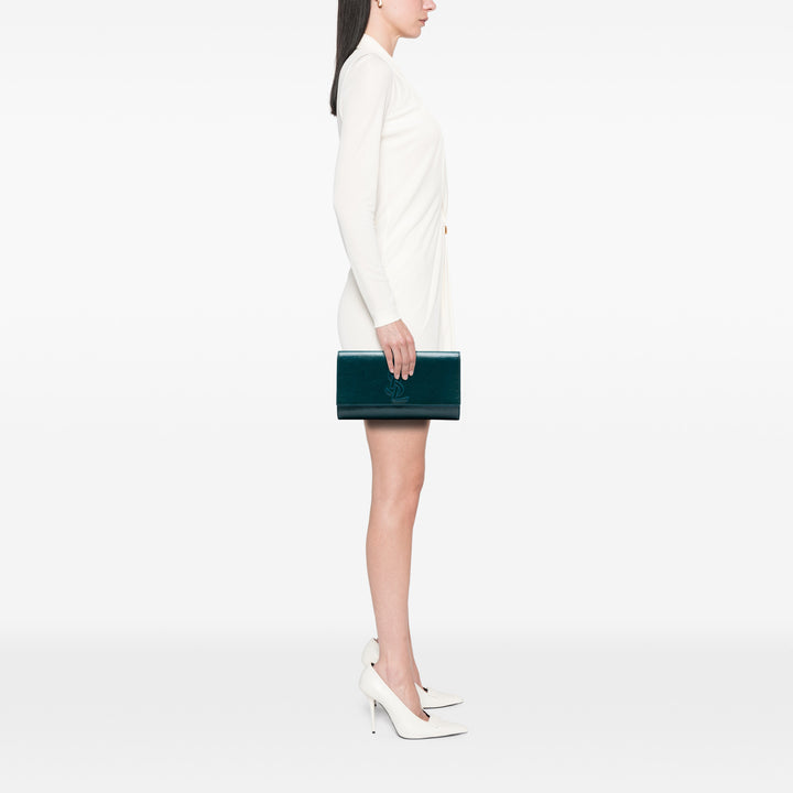 Saint Laurent Large Textured Cuir verni Belle De Jour Pochette