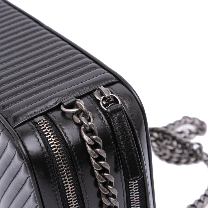 Large Lambskin Coco Boy Camera Bag Black - Gaby Paris