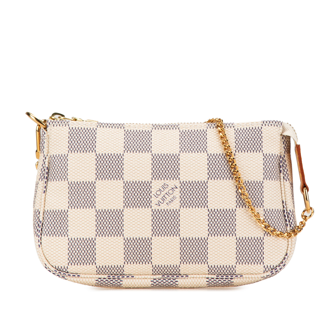 Damier Azur Mini Pochette Accessoires White - Gaby Paris