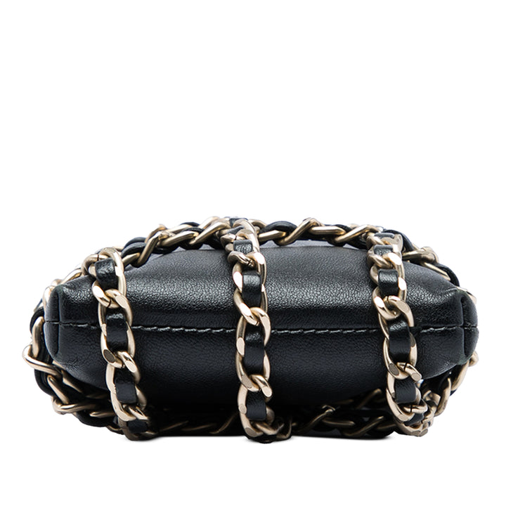 Chanel Tech Me Out Pochette avec chaîne Cuir d'agneau Noir