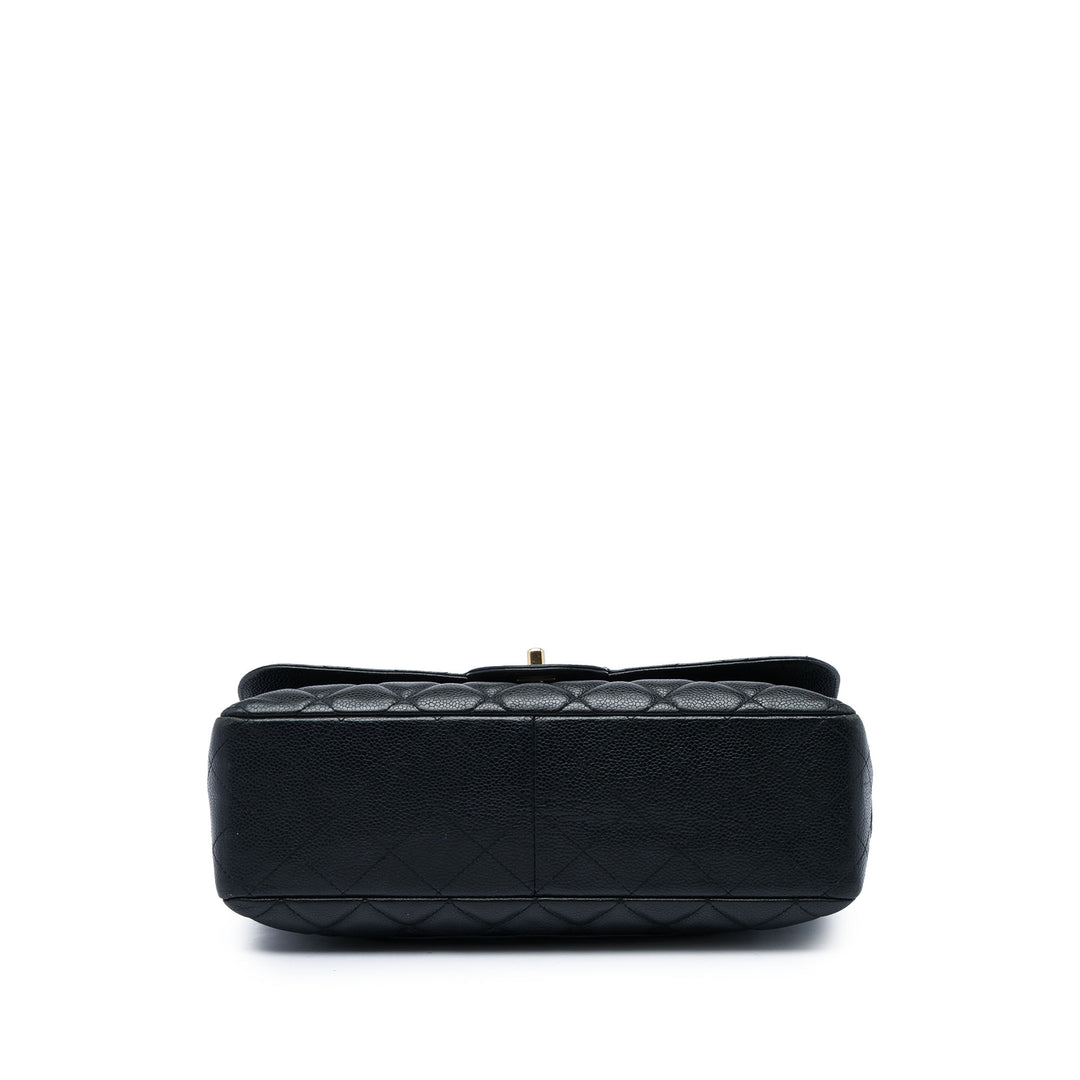 Classic Rabat simple Jumbo Cuir caviar Noir