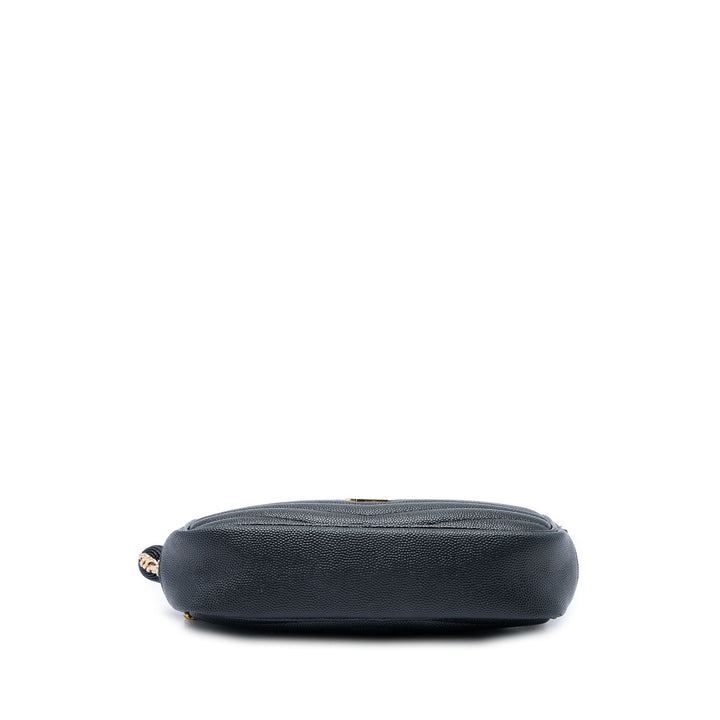 Saint Laurent Sac caméra Grain de Poudre Chevron Lou Monogram Mini Noir – vue 3 – GABY PARIS