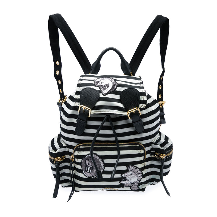Burberry Sac à dos Rayé Runway Moyen Noir – vue principale – GABY PARIS