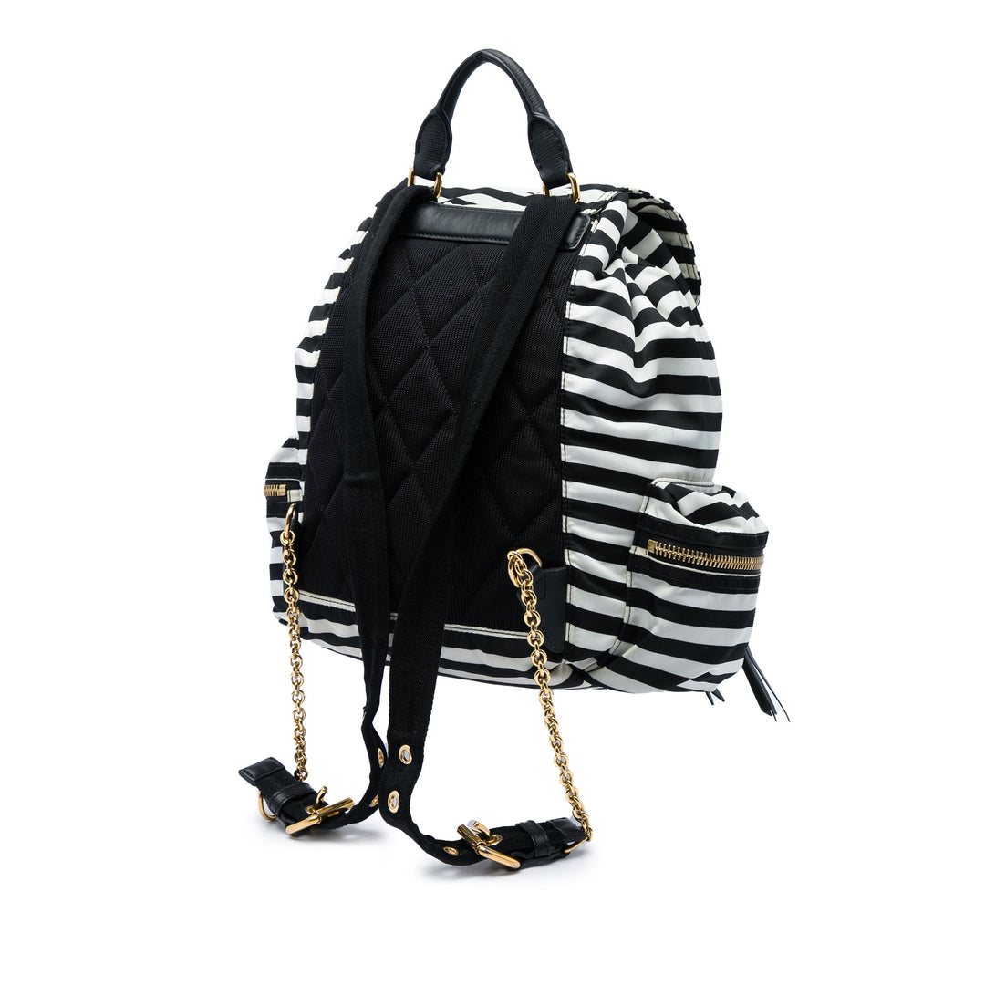Burberry Sac à dos Rayé Runway Moyen Noir – vue 2 – GABY PARIS