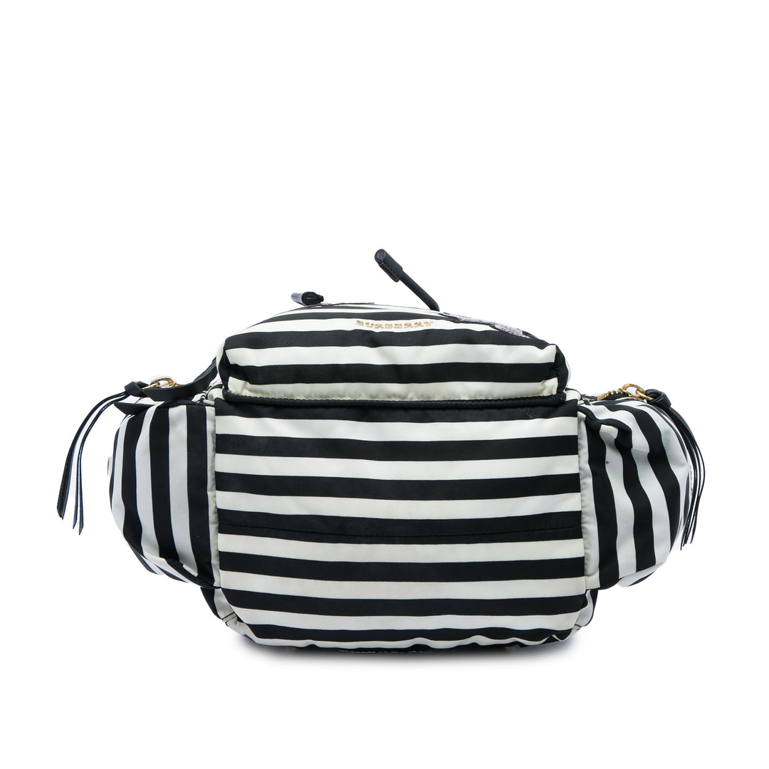 Burberry Sac à dos Rayé Runway Moyen Noir – vue 3 – GABY PARIS