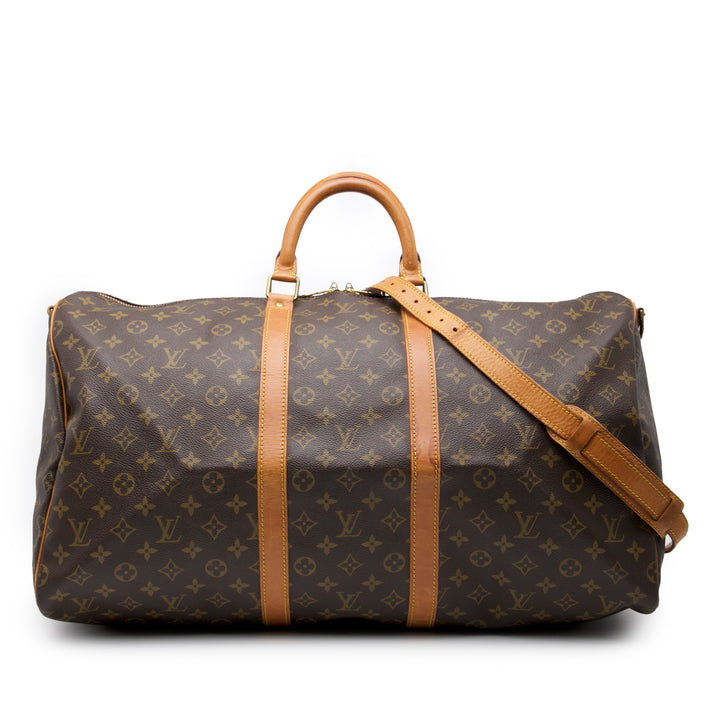 Louis Vuitton Monogram Keepall Bandouliere 55 Marron