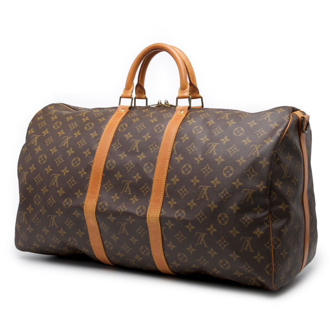Louis Vuitton Monogram Keepall Bandouliere 55 Marron