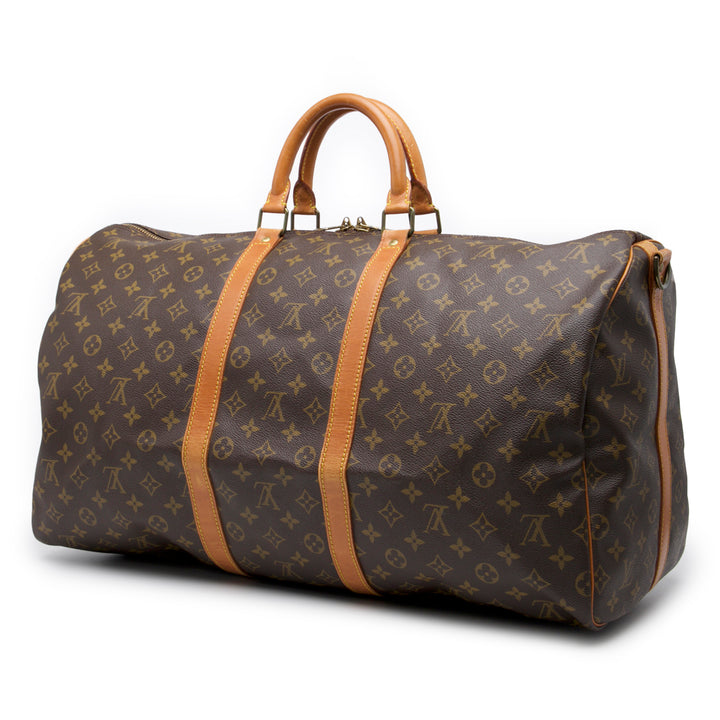 Louis Vuitton Monogram Keepall Bandouliere 55 Marron