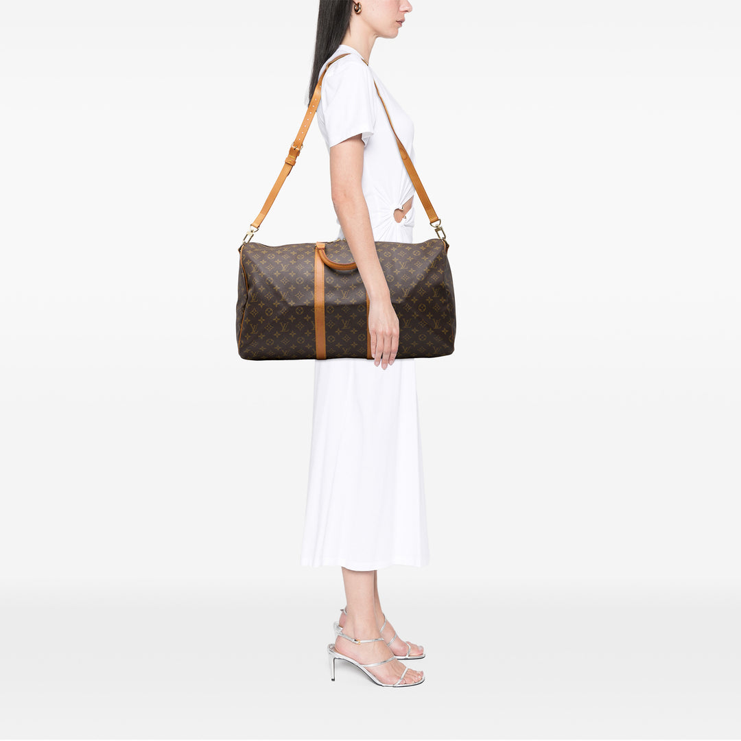 Louis Vuitton Monogram Keepall Bandouliere 55 Marron