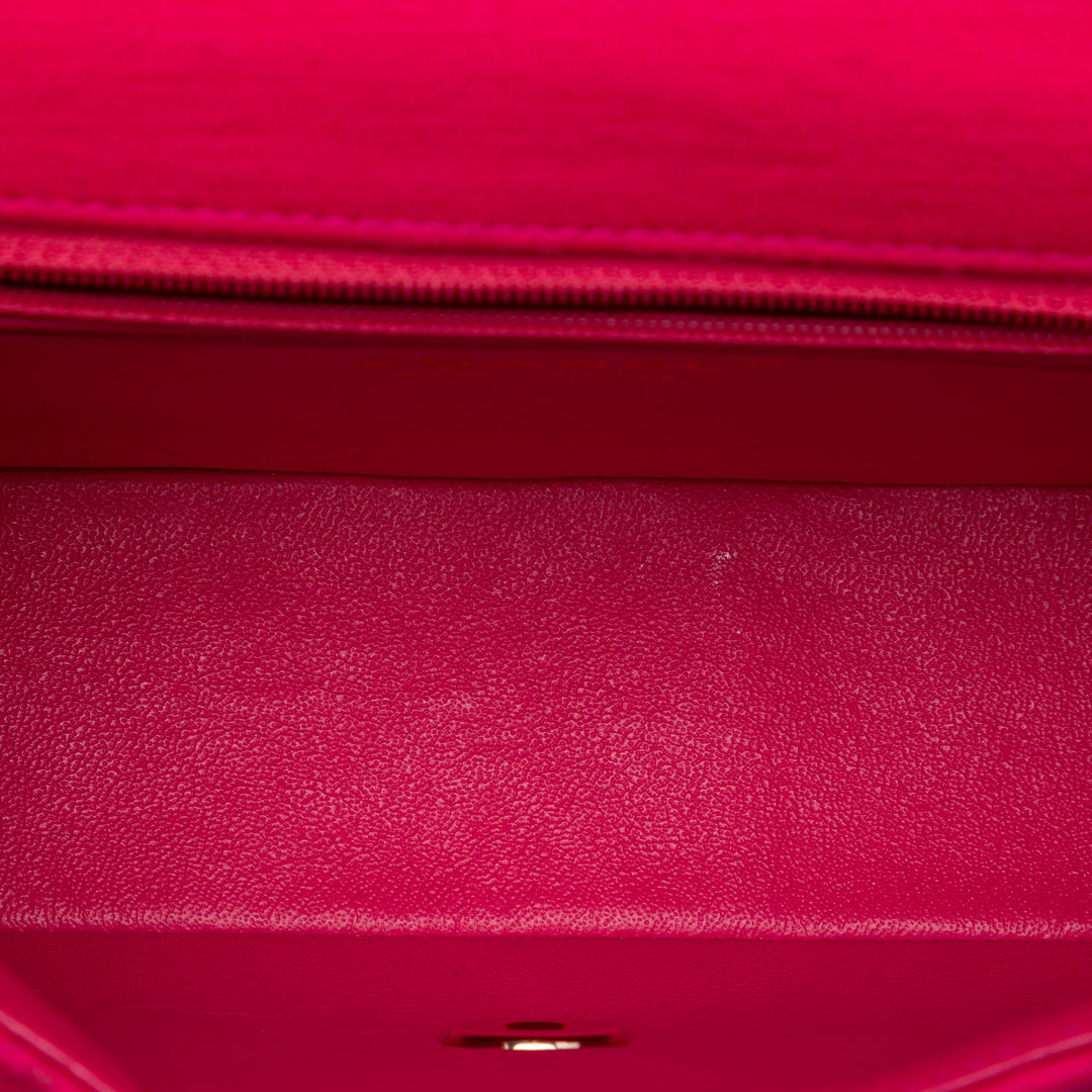 Chanel Classic Rectangulaire Jersey Rabat simple Mini Rose – vue 4 – GABY PARIS