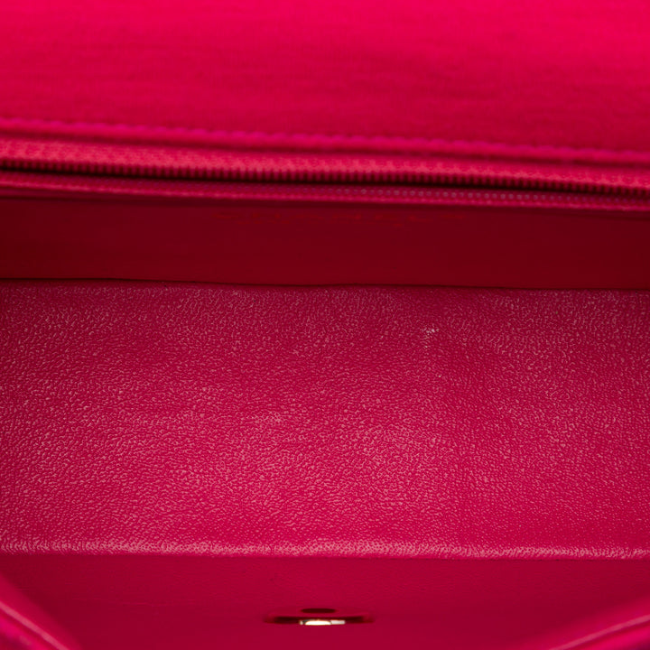 Chanel Classic Rectangulaire Jersey Rabat simple Mini Rose – vue 4 – GABY PARIS