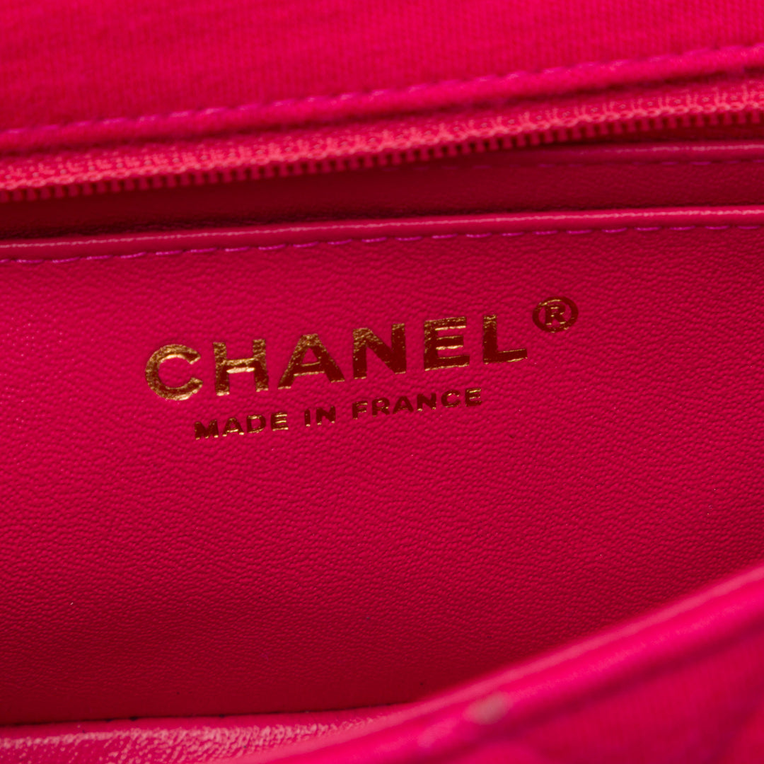 Chanel Classic Rectangulaire Jersey Rabat simple Mini Rose – vue 5 – GABY PARIS