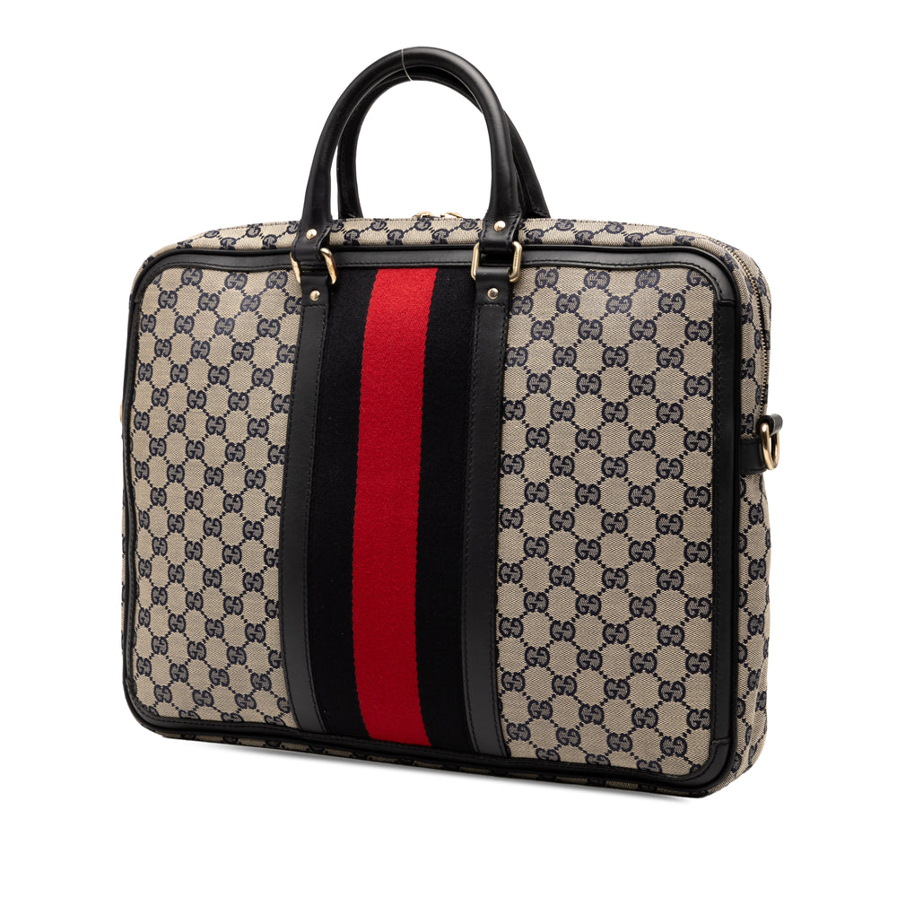 Gucci GG Toile Web Porte-documents Marron – GABY PARIS Authentique