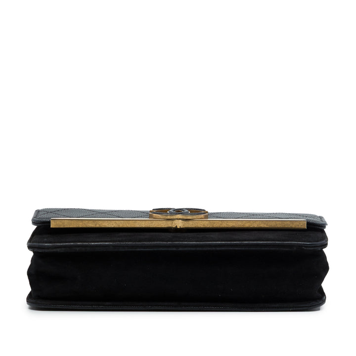 Chanel Surpiqué et Lady Coco Wallet on Chain Cuir caviar Noir – vue 3 – GABY PARIS