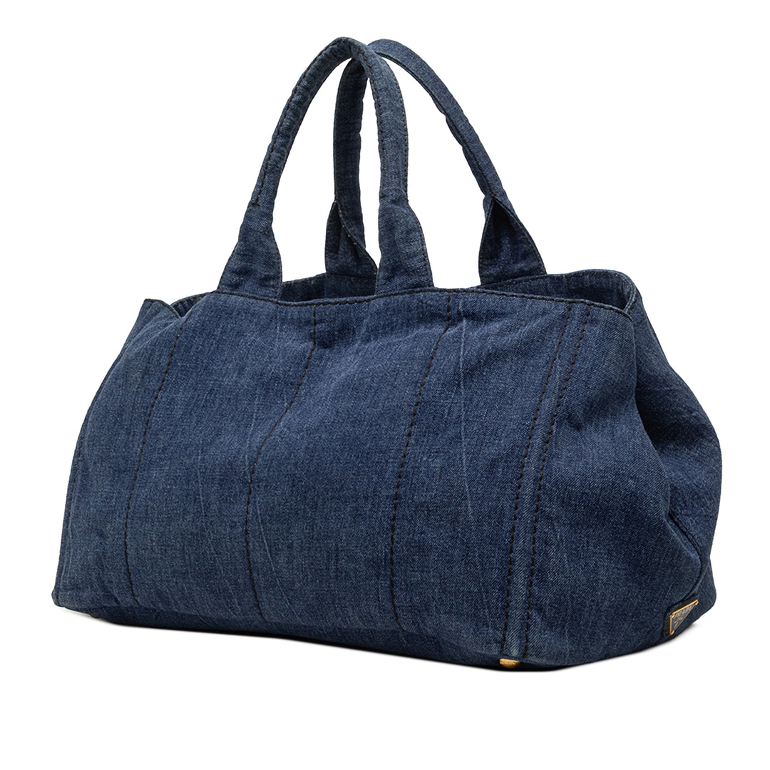 Prada Large Jean Canapa Logo Cabas