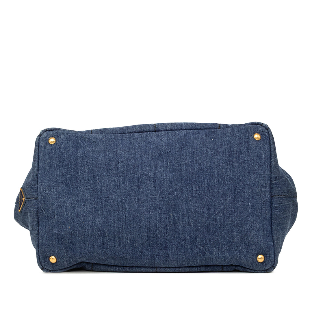 Prada Large Jean Canapa Logo Cabas
