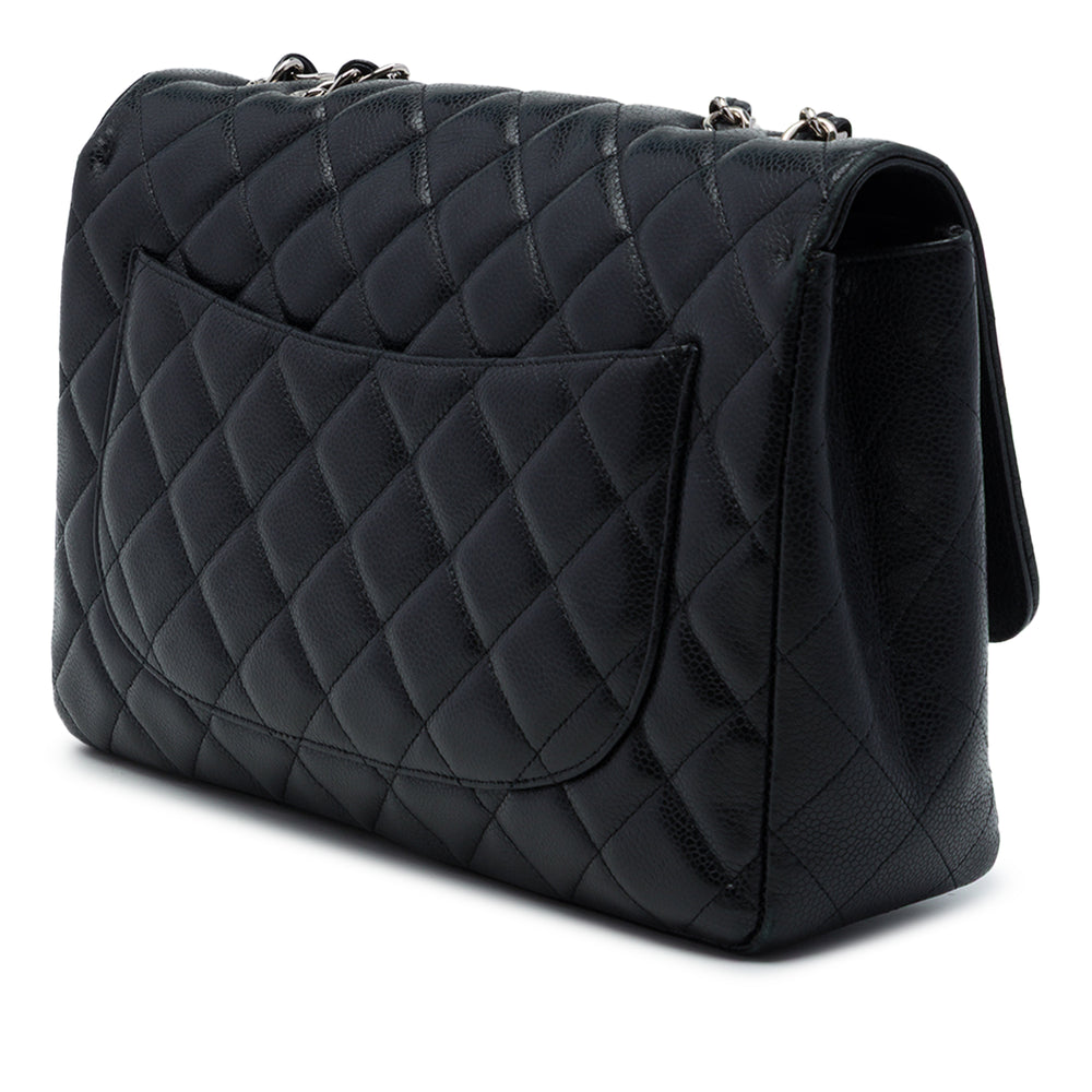 Chanel Classic Rabat simple Jumbo Cuir caviar Noir – vue 2 – GABY PARIS