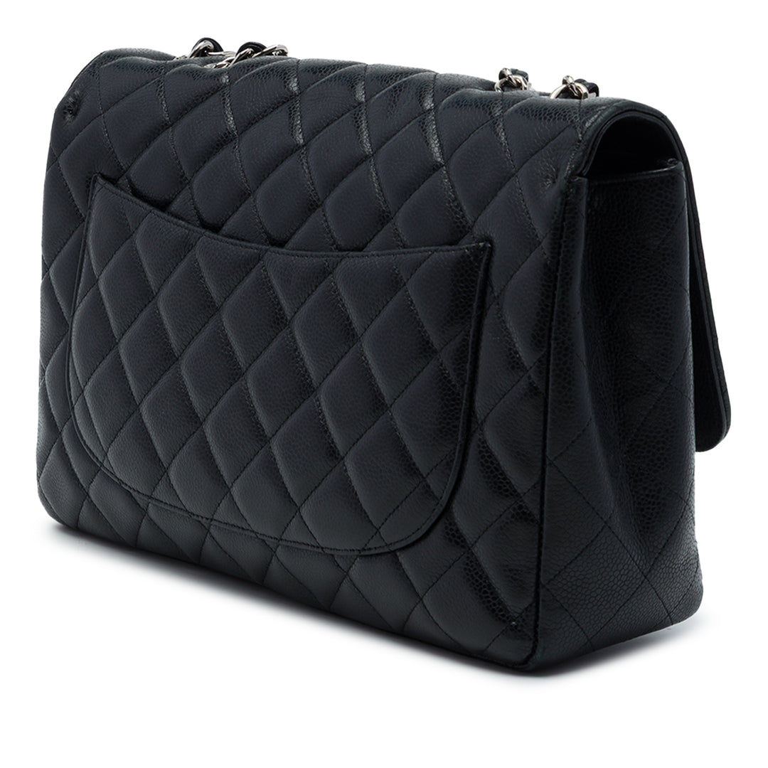 Chanel Classic Rabat simple Jumbo Cuir caviar Noir – vue 2 – GABY PARIS