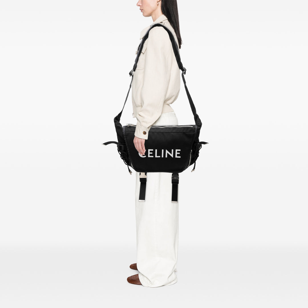 Celine Medium Nylon Logo Trekking Messenger Sac