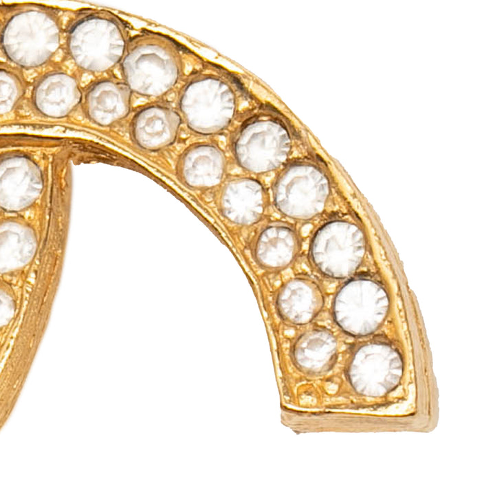 Chanel plaqué CC Rhinestone Broche