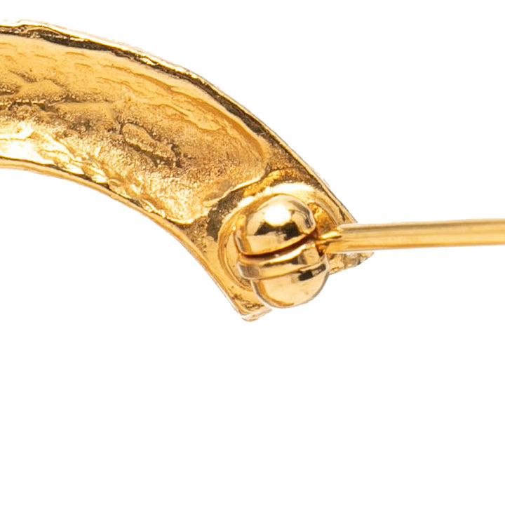 Chanel plaqué CC Rhinestone Broche