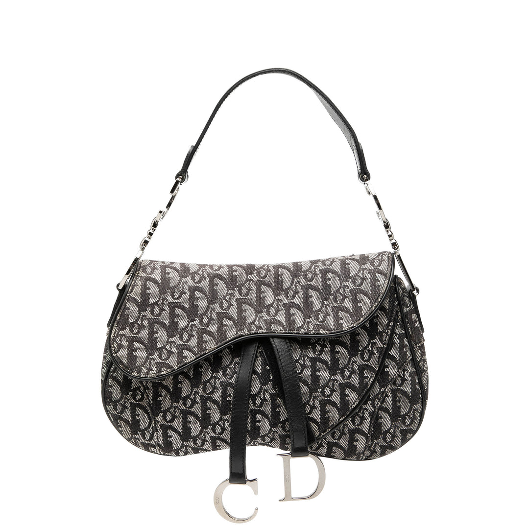 Dior Diorissimo Toile Double Saddle Sac