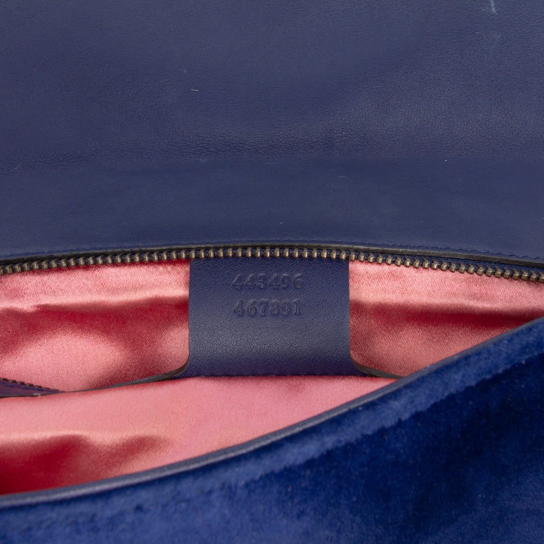 Gucci Large GG Marmont Matelasse Velours Sac bandoulière Bleu – GABY PARIS Authentique