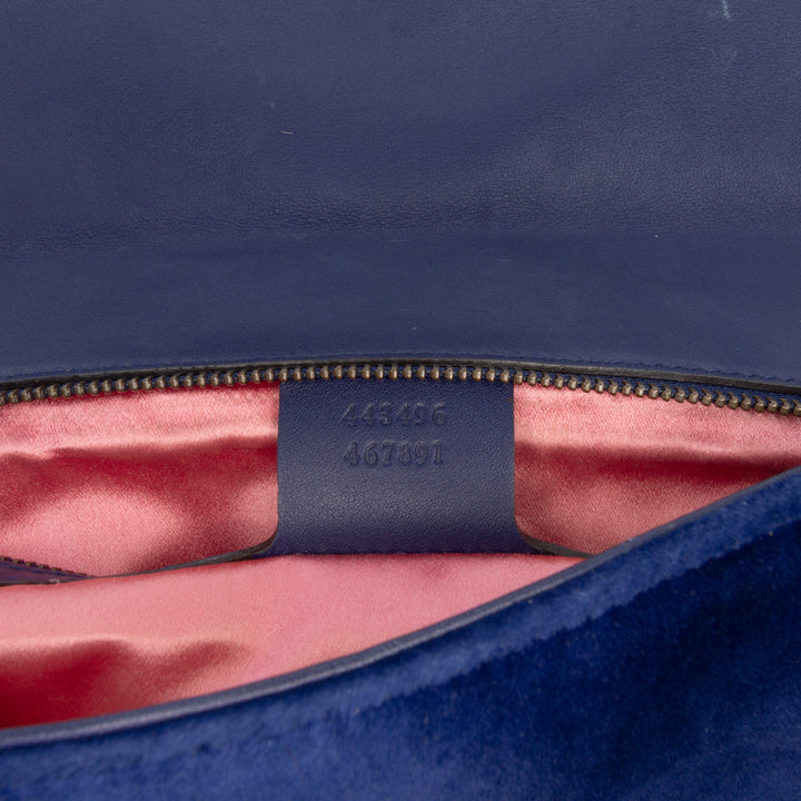Gucci Large GG Marmont Matelasse Velours Sac bandoulière Bleu – GABY PARIS Authentique