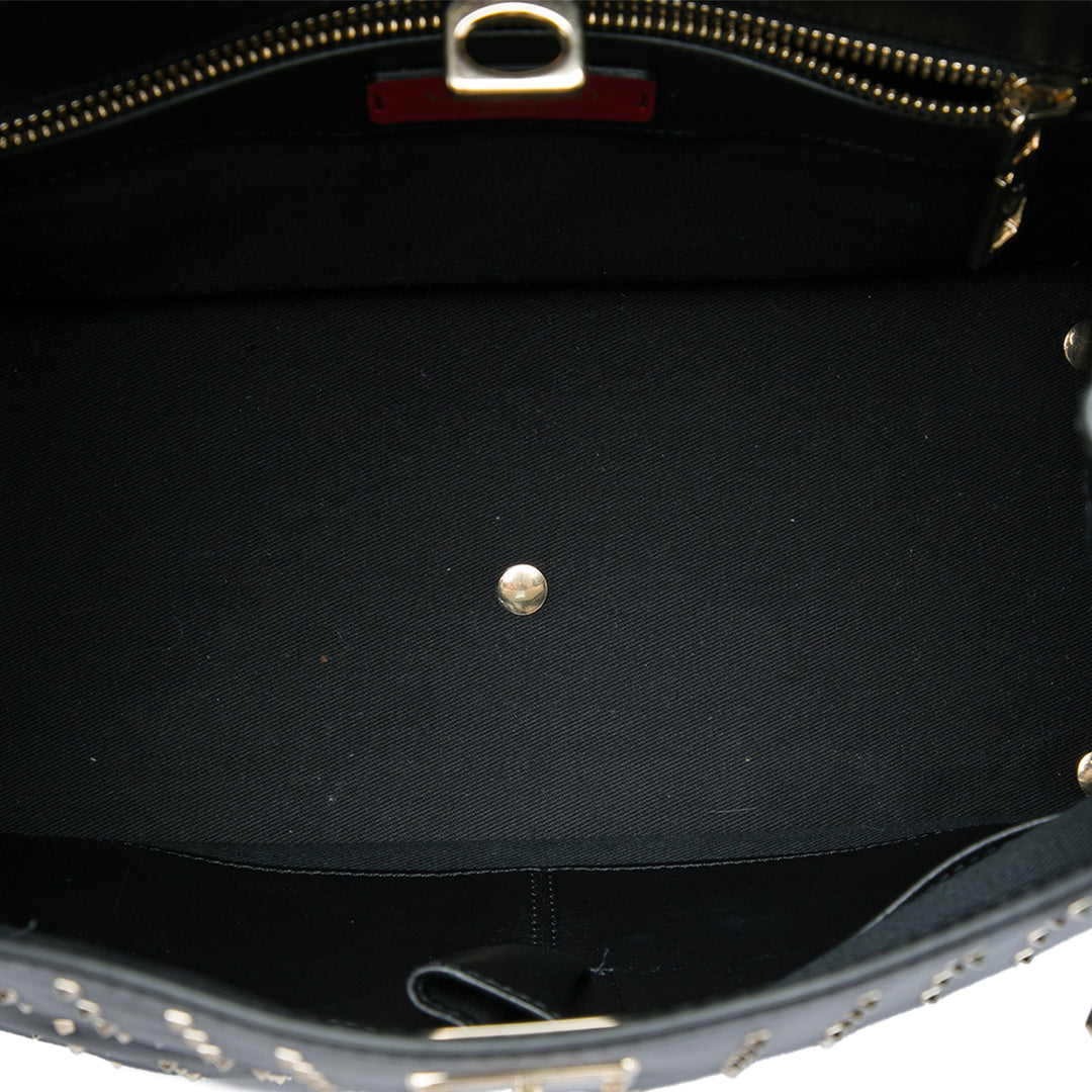 Valentino Sac à main Rockstud Joylock Moyen Cuir de veau Noir – vue 4 – GABY PARIS